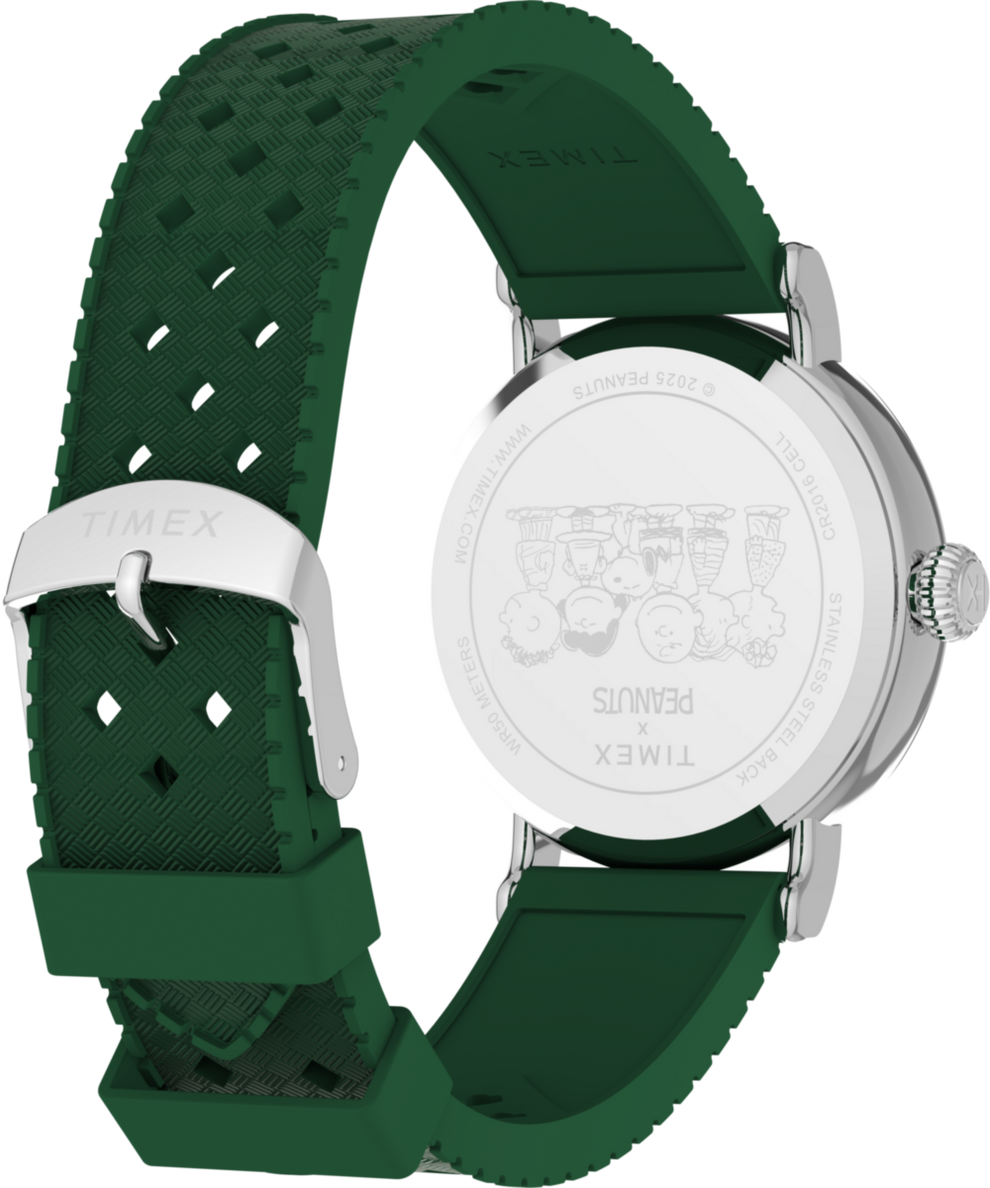 TW2W78900 Timex x Peanuts® Standard 40mm Synthetic Rubber Strap Watch  Caseback with Attachment Image